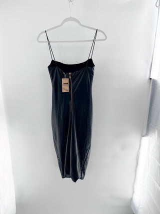 Nookie Posse Faux Leather Sleeveless Bodycon Midi Dres Black Women's Medium