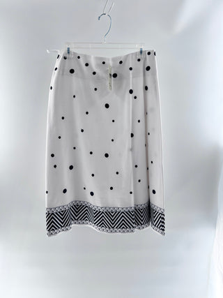 Carole Little Polka dot geometric hem skirt, 6