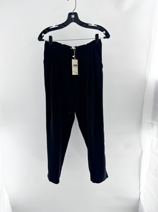 Derek Lam relaxed-fit trousers crafted in soft crepe-knit fabric featuring pull-on waistband and subtle front pleating, 10