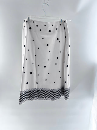Carole Little Polka dot geometric hem skirt, 6