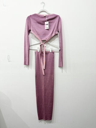 Baobab matching knit set crop top and long skirt, XS