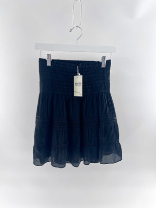 A.L.C. Smocked tiered black mini skirt, 2