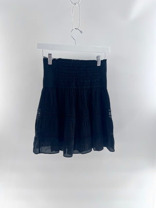 A.L.C. Smocked tiered black mini skirt, 2