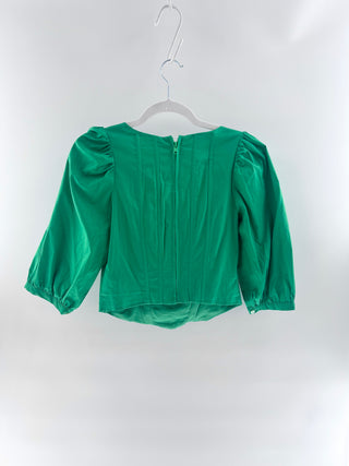 Jason Wu Green puff sleeve corset blouse, S