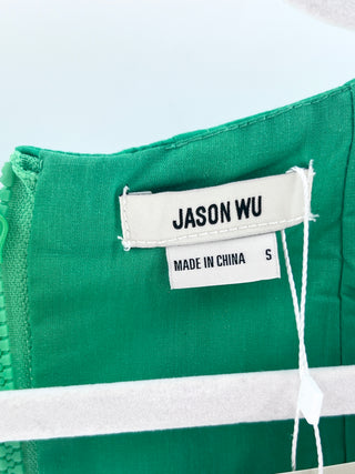 Jason Wu Green puff sleeve corset blouse, S