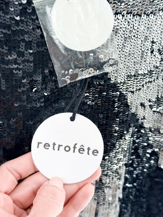 Retrofete sleeveless asymmetrical midi dress sequin, XS