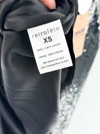 Retrofete sleeveless asymmetrical midi dress sequin, XS