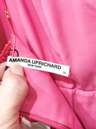 Amanda Uprichard Thaddea Tiered Maxi Dress Brookside Pink & Orange Women's M