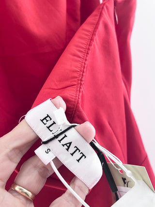 Elliatt Red satin halter neck dress, S