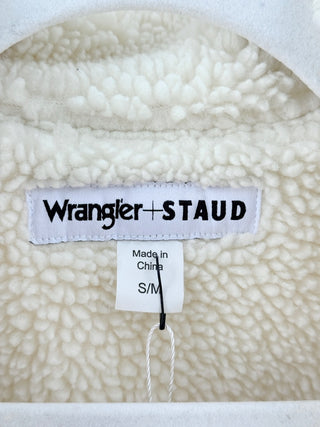 Staud x Wrangler faux shearling lined denim jacket, S/M