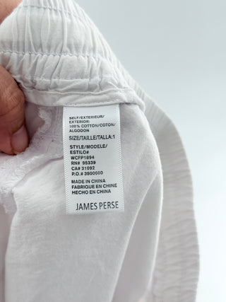 James Perse drawstring lightweight jogger pants featuring elastic waistband with drawstring closure, 1