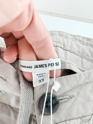James Perse lightweight parachute-style pants featuring drawstring waist with utility-inspired seam detailing, 32