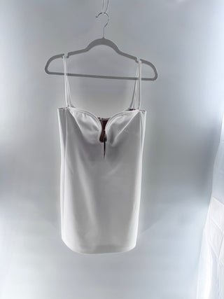Alexis White strappy sweetheart mini dress, S