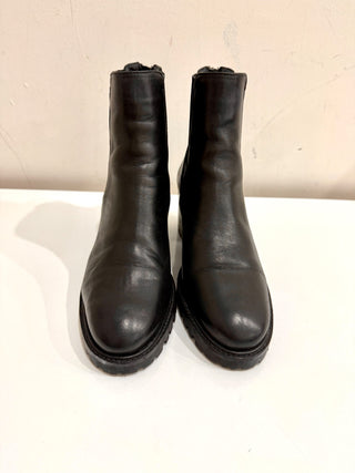 Charles Kammer Genuine Leather Ankle Chelsea Boots Black Women's Size 39.5/8.5