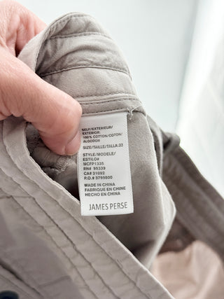 James Perse lightweight parachute-style pants featuring drawstring waist with utility-inspired seam detailing, 32