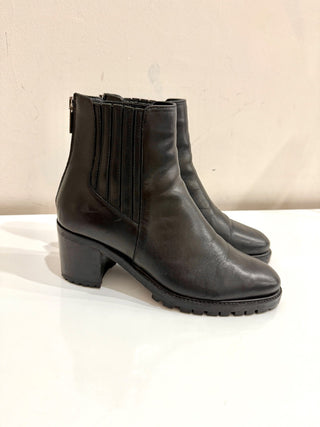 Charles Kammer Genuine Leather Ankle Chelsea Boots Black Women's Size 39.5/8.5