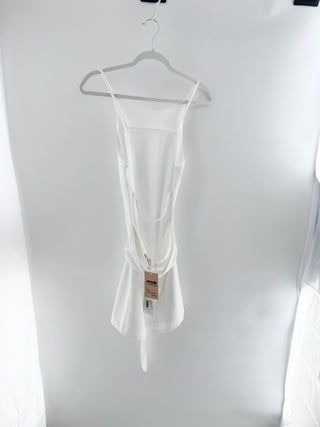 NWT SNDYS Davina Sleeveless Mini Dress with Detachable Waist Belt White Small
