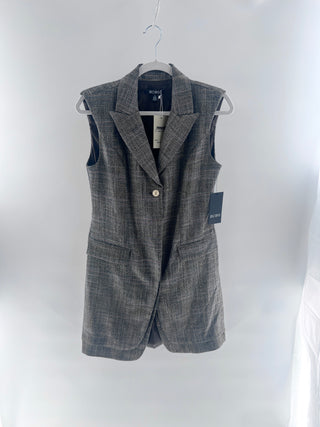 BCBG Max azria Plaid tailored sleeveless long vest, 4
