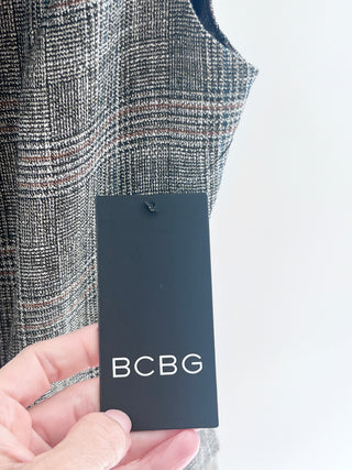 BCBG Max azria Plaid tailored sleeveless long vest, 4