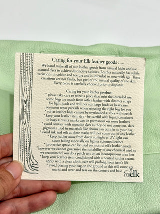 NWT Elk Rectangular Apple Green Shelter Shoulder CrossbodyHandbag