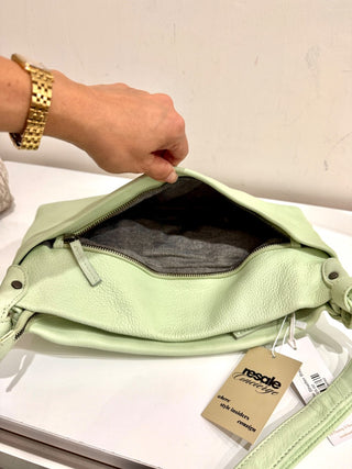 NWT Elk Rectangular Apple Green Shelter Shoulder CrossbodyHandbag