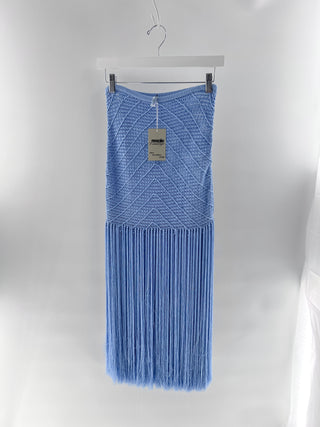Devon Windsor sleeveless maxi crochet dress, S