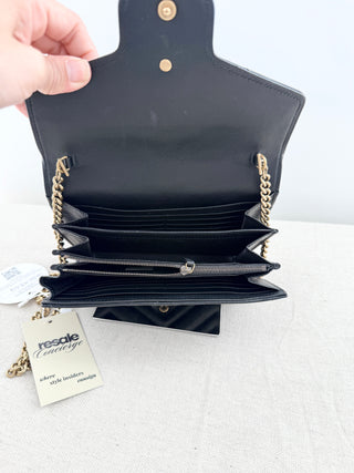 Gucci marmont leather wallet on chain bag