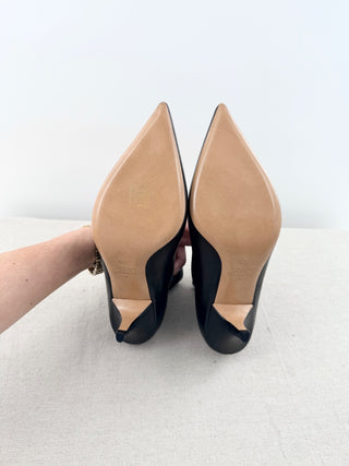 NWT Valentino VLTN Leather Logo High Heel Ankle Booties Black Women's EU 37.5