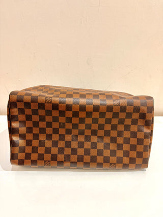 Louis Vuitton Damier Ebene Speedy Tote Bag Brown Womens Large Size 35