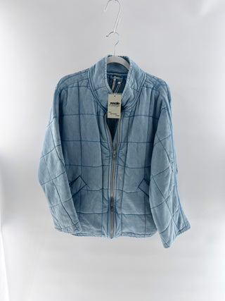 Free People Light blue quilted dolman jacket, S/P