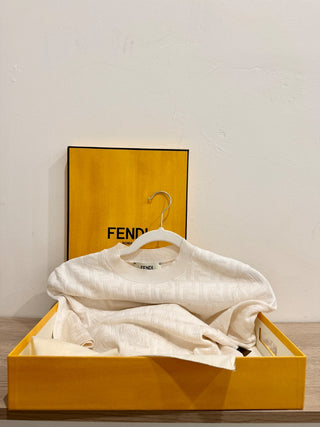 Fendi short sleeve knit F logo dress mini, 42 IT / US 6