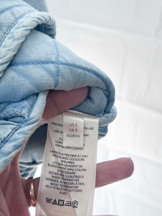 Free People Light blue quilted dolman jacket, S/P