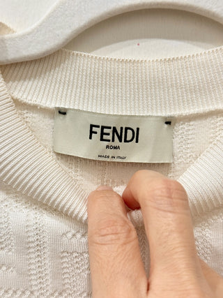 Fendi short sleeve knit F logo dress mini, 42 IT / US 6
