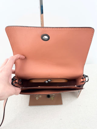 Coach vintage leather embellished cross body bag