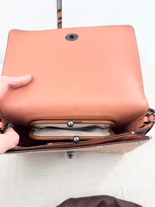Coach vintage leather embellished cross body bag