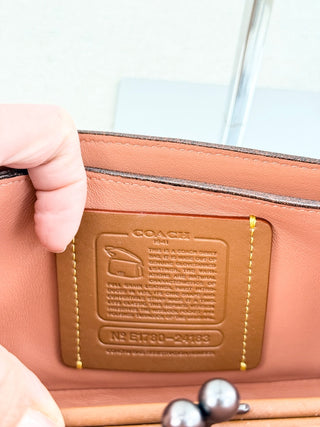 Coach vintage leather embellished cross body bag