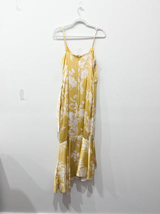 Thurley Sarita Floral Sleeveless Ruffle High Low Wrap Dress Sonet Print Golden 4