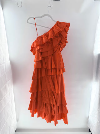 Ulla Johnson One shoulder ruffle dress, 4