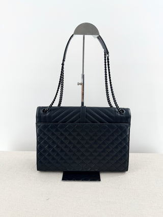 Saint Laurent envelope leather large bag with chain strap, large
