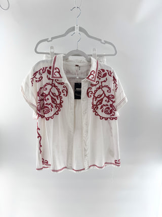 Free People embroidered set: top and shorts, M