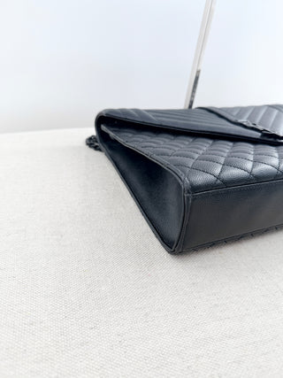 Saint Laurent envelope leather large bag with chain strap, large