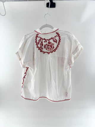 Free People embroidered set: top and shorts, M