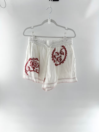 Free People embroidered set: top and shorts, M