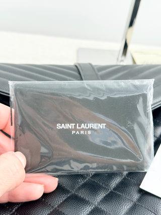 Saint Laurent envelope leather large bag with chain strap, large