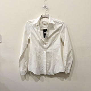 Le Sarte Pettegole Long Sleeve Snap Button Down Shirt White Women's 40 IT / US 4