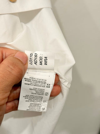 Le Sarte Pettegole Long Sleeve Snap Button Down Shirt White Women's 40 IT / US 4