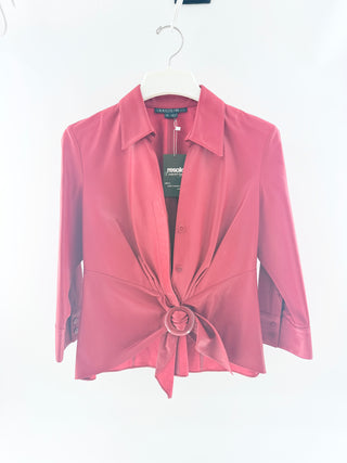 Lafayette 148 lambskin top with buckle, 8