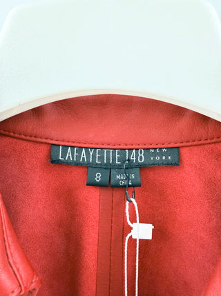 Lafayette 148 lambskin top with buckle, 8