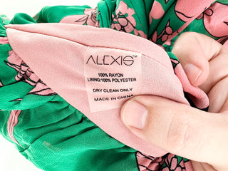 Alexis Floral print one shoulder maxi dress & cascading draped silhouette, XS