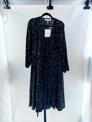 Diane von Furstenberg animal devore wrap maxi dress velour and metallic, 10